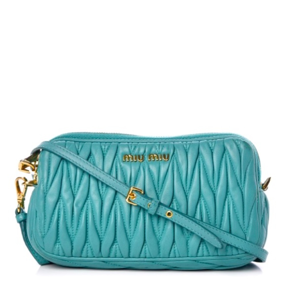 🔥SOLD🔥🎉HOST PICK GORGEOUS TURQUOISE Teal Miu Miu by Prada Matelasse Giada bag